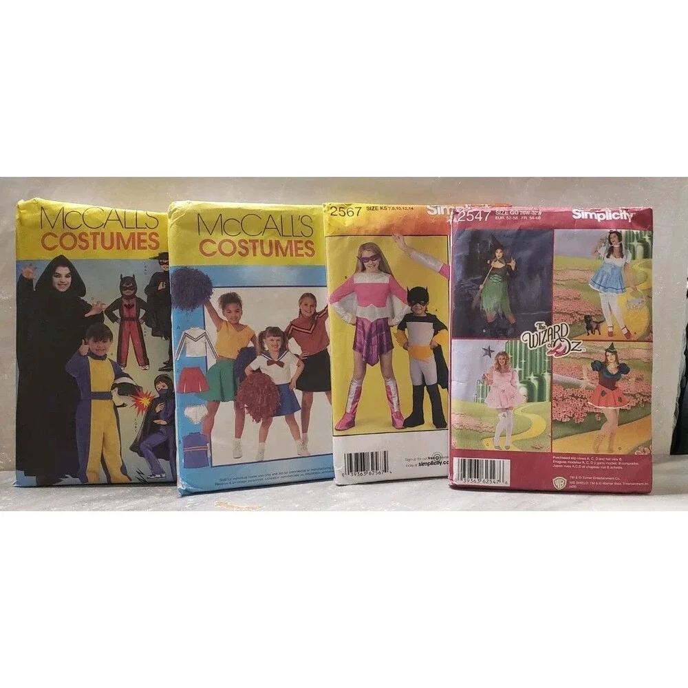 Halloween Costume Cosplay Adult And Children, Sewing Patterns Lot 4